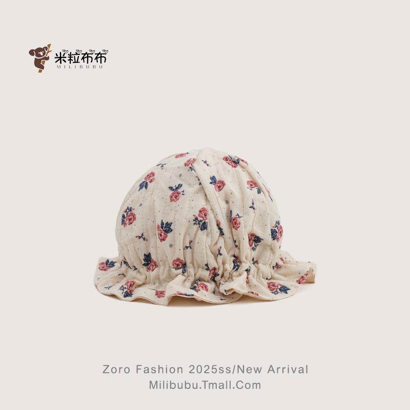 春秋季婴儿帽子韩国女宝宝公主田园风超萌渔夫帽婴幼儿防晒遮阳帽