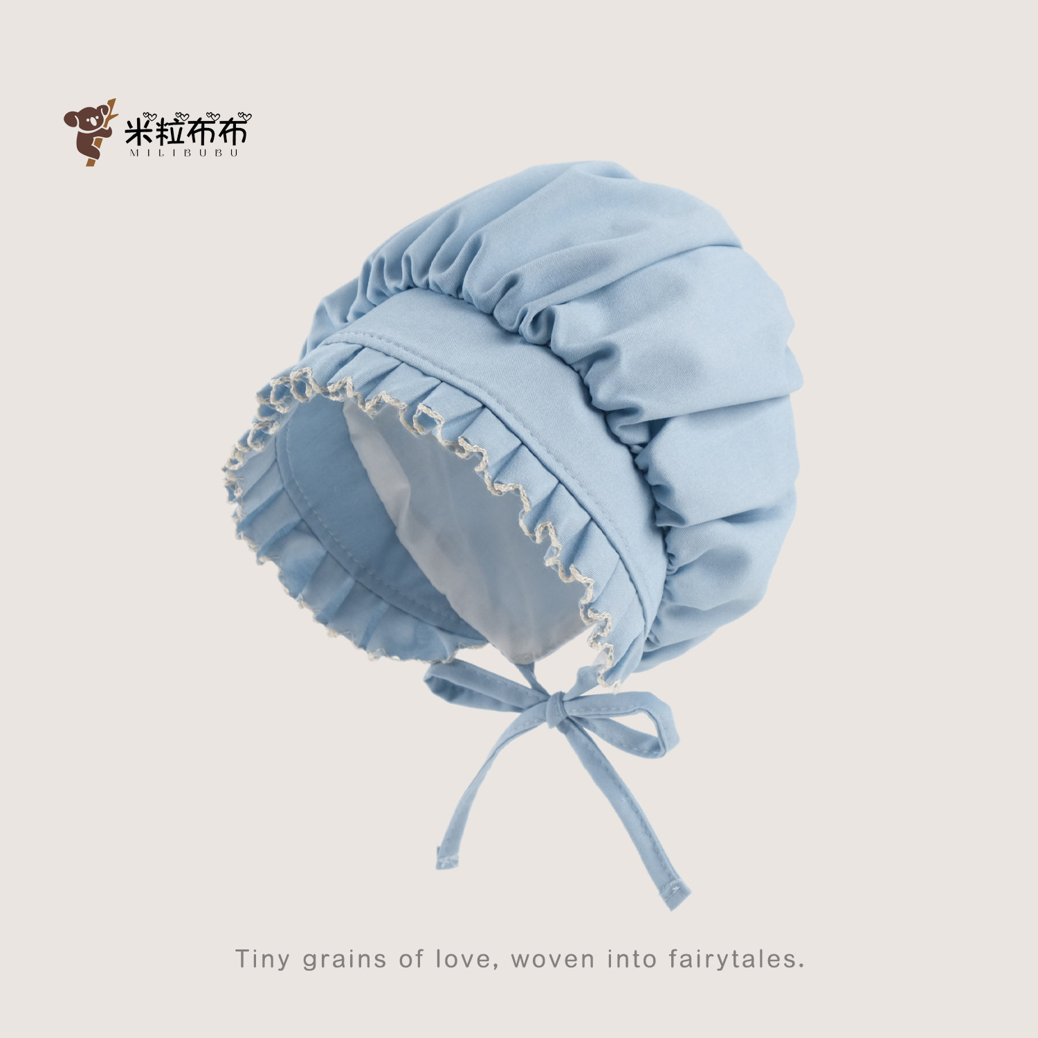 宝宝薄款系带韩系宫廷帽女宝帽子婴幼儿护耳帽春秋款大帽檐公主帽