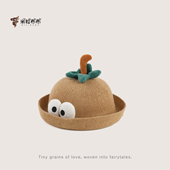 宝宝帽子大眼睛春秋薄款 渔夫帽透气超萌搞怪眼睛遮阳盆帽男童草帽