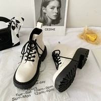 Martens, короткие сапоги на платформе со шнурками, подходят для весны и осени, коллекция 2022, подходят для подростков, визуально стройнят