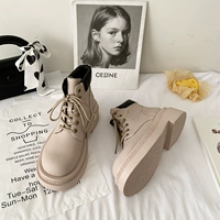 Martens, универсальные утепленные короткие сапоги на платформе со шнурками, коллекция 2022, визуально стройнят