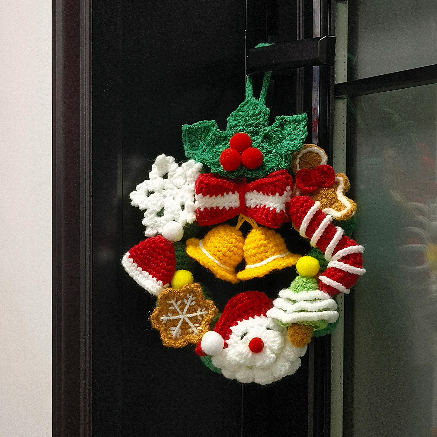 圣诞花环门挂钩织成品圣诞节装饰品挂饰摆件家用氛围感场景布置