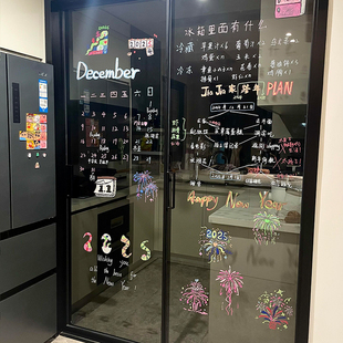 【新家的100个快递】edding玻璃笔液体粉笔可擦玻璃上画画涂鸦diy