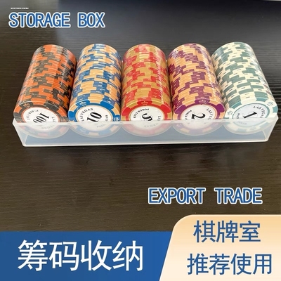 亚克力水晶装筹码币的盒子麻将机筹码专用盒托盘收纳盒箱棋牌室