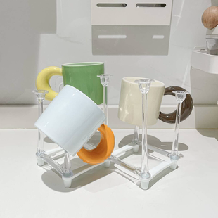 伸缩杯架沥水架水杯挂架家用多功能收纳置物架奶瓶沥干架锅盖放置