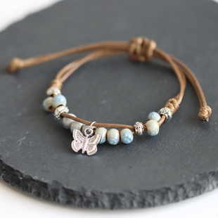 小红书同款手工编织蝴蝶女士饰品手链百搭气质独特小众高级清冷感