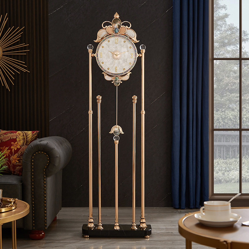 轻奢落地钟家用客厅立钟高档大座钟别墅现代创意钟表静音石英坐钟
