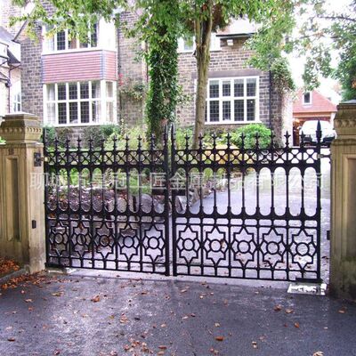 别墅铸铁庭院大门欧式户外单开出口花园小门铸铁黑色车道门