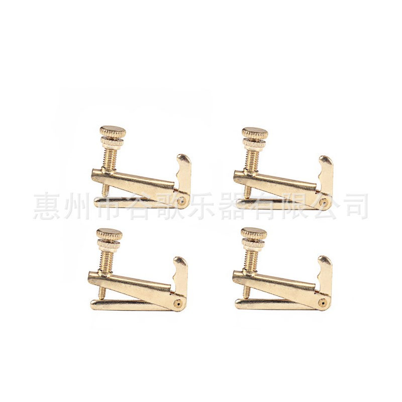 乐器配件 小提琴配件 金色小提琴弦勾4个装