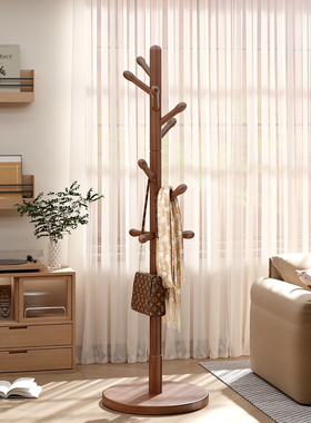 实木衣架落地衣帽架卧室家用置物架立式房间挂衣服杆室内挂衣架子