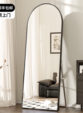 全身镜落地镜家用女生卧室网红ins风挂墙试衣镜高级感大穿衣镜子