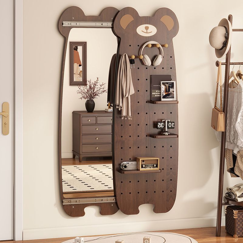 小熊穿衣镜洞洞板推拉镜