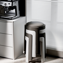 凳子家用结实耐用小户型专用圆凳可叠放待客备用加厚软包塑料高凳