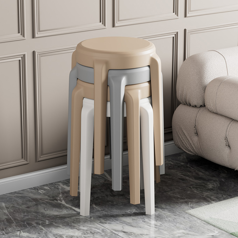 塑料凳子家用加厚可叠放特厚板凳椅子现代简约客厅高圆凳摞叠餐凳