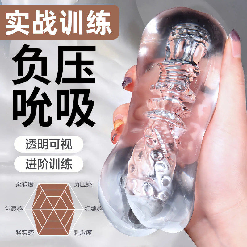男用透明可视飞机杯自慰器龟头持久脱敏训练圣杯宿舍隐形可射神器