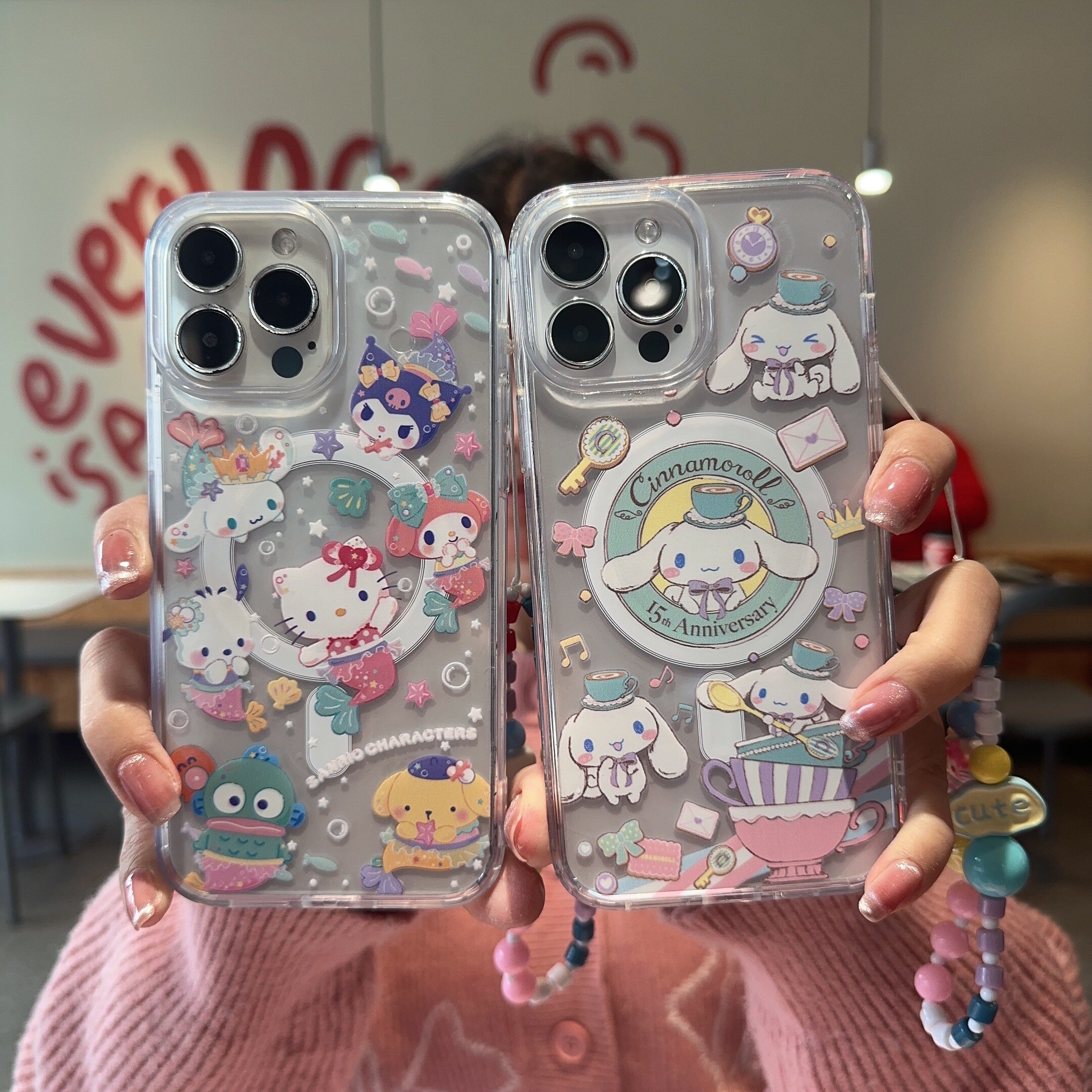 三丽鸥凯蒂猫美人鱼无线磁吸iPhone17Pro手机壳可爱i16透明苹果15promax全包防摔软壳Kitty猫13/14PM外壳卡通