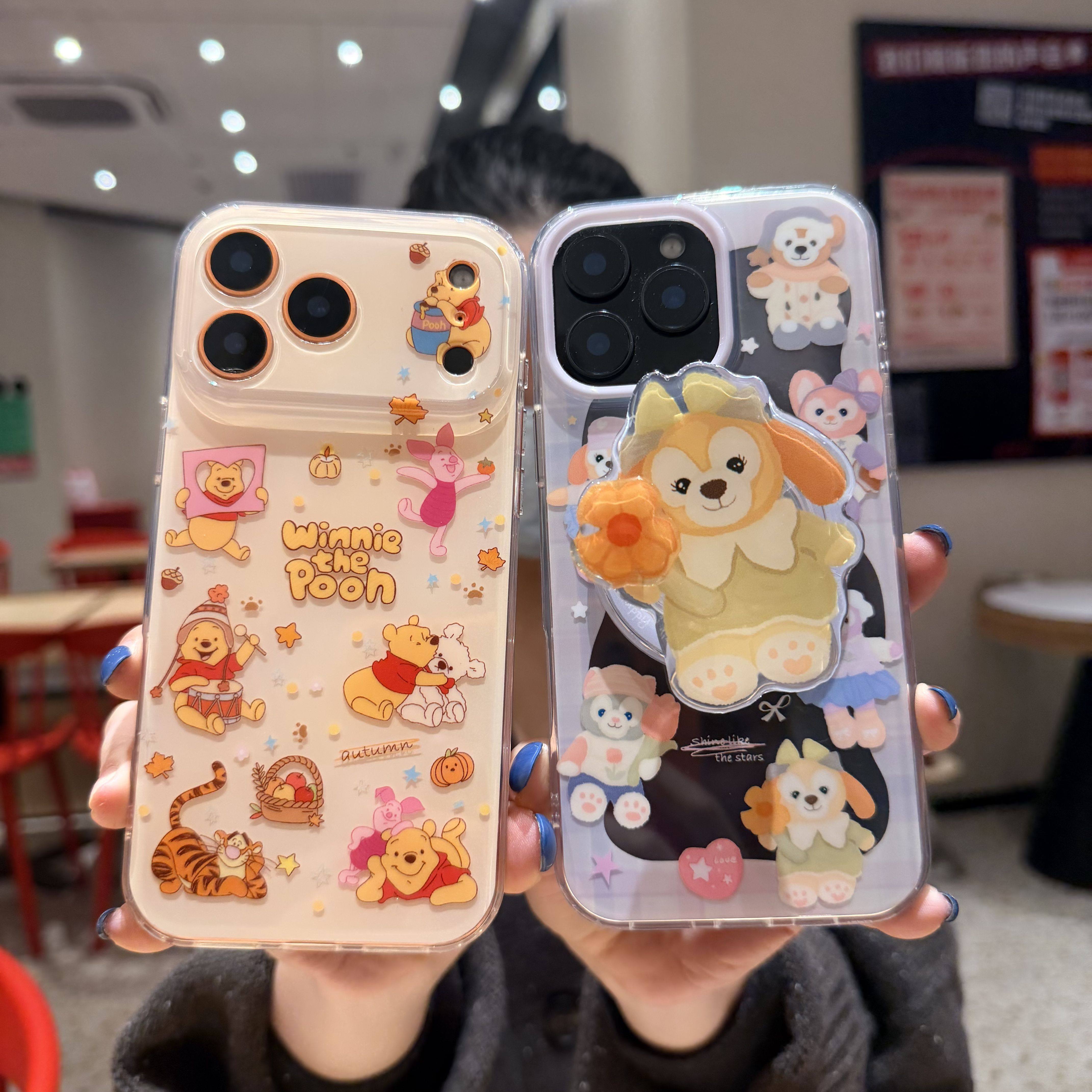 迪士尼维尼熊可琦安小狗适用iPhone17ProMax手机壳苹果16pro软壳可爱卡通达菲小熊14/15PM外壳磁吸充电17情侣