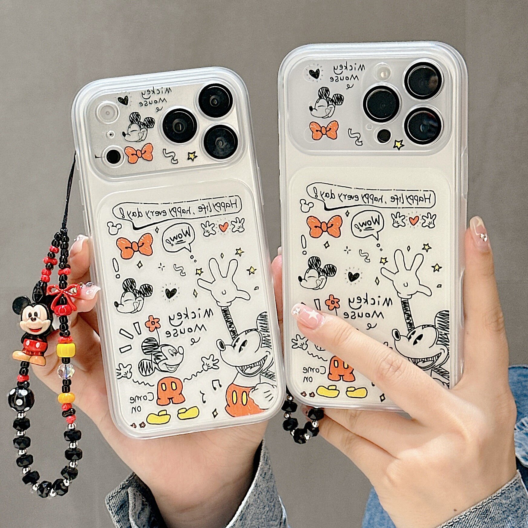 迪士尼米奇插画卡通适用iPhone17ProMax手机壳苹果16pro保护套全包镜头防摔15/14软壳防尘玻璃17外壳磨砂可爱