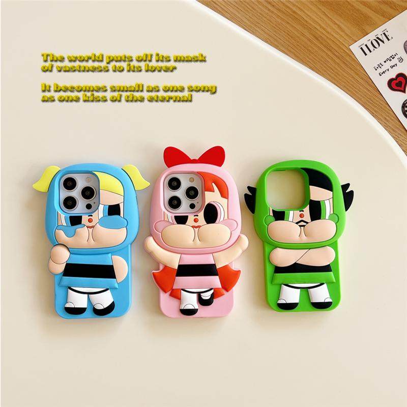 日本飞天小女警卡通立体公仔适用iPhone16ProMax手机壳