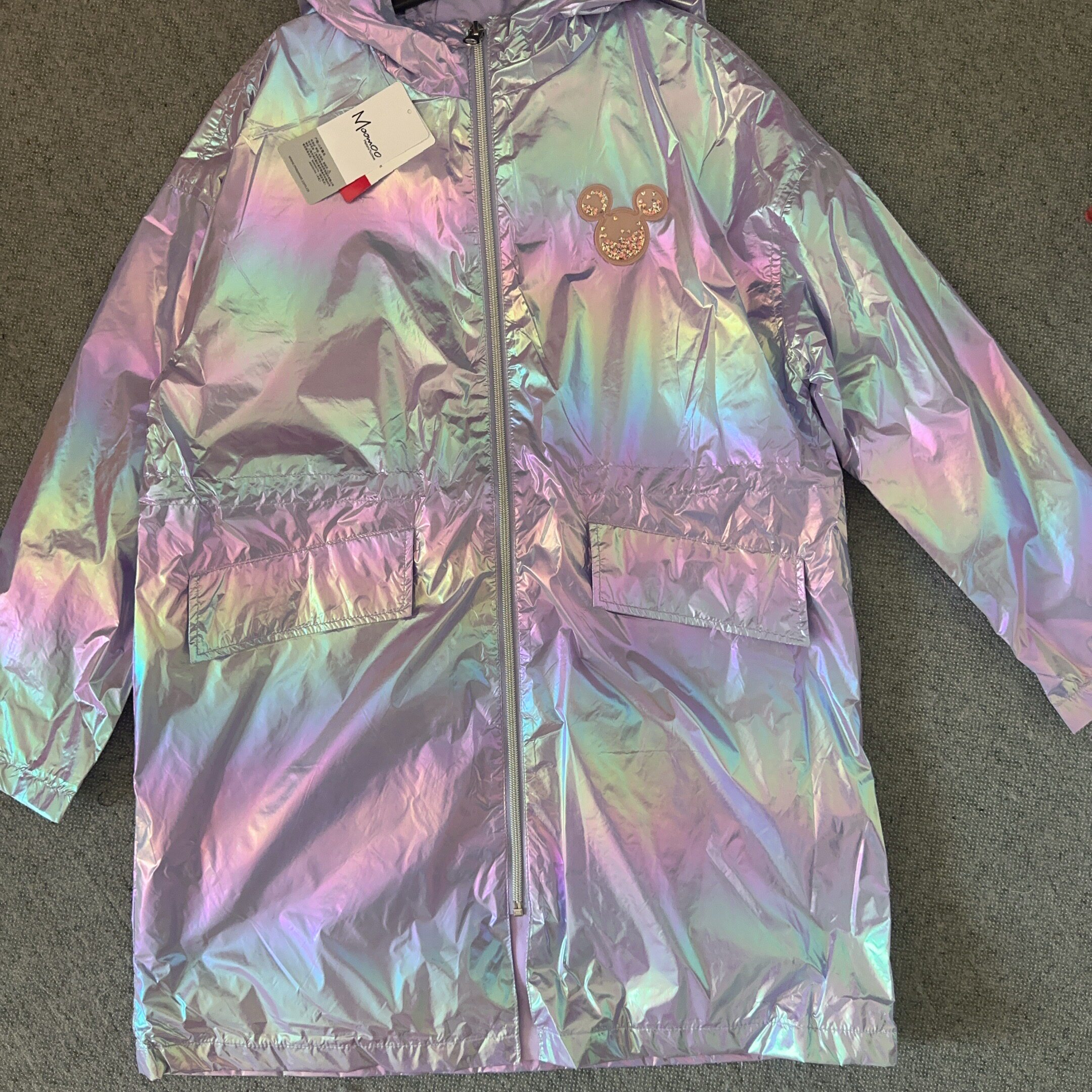 性价比高26女童春秋款新款防风轻薄中长款抽绳卡通米妮棒球服外套