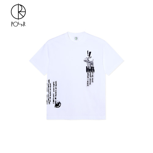 PolarSkateCo纯棉白色短袖T恤