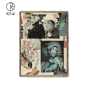 抽象个性 Polar 满印潮酷地毯 Throw Collage Skate