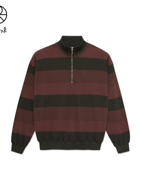 Polar Skate Co Surf Half Zip Sweater 半拉链条纹撞色长袖卫衣