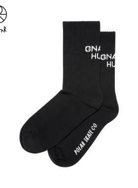 Polar Skate Co Gnarly Huh Socks 提花Logo中筒运动休闲长袜潮