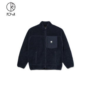Jacket冬季 Polar Kiki 加绒拼色男女厚仿羊羔绒夹克外套 Skate