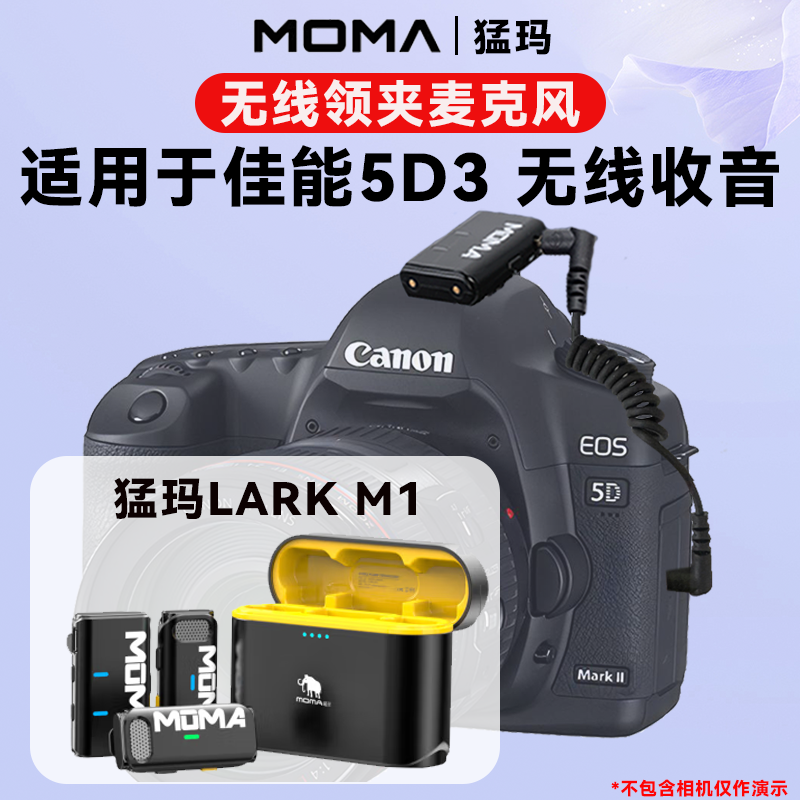 适用佳能（Canon）相机无线领夹麦克风5D3直播降噪收音麦一拖二