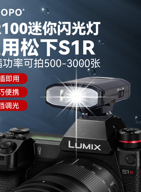 松下S1RM2相机闪光灯 S1R2口袋灯松下S1R微单照相机机顶闪光灯新复古摄影外置热靴灯臻亮TR100闪光灯外拍灯