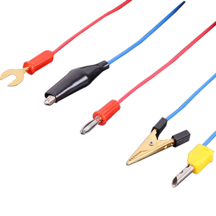 导线实验用鳄鱼夹子学校学生高中物理电学实验室器材电线U型接头连接线全铜u形叉空心插香蕉头初中2340cm测试