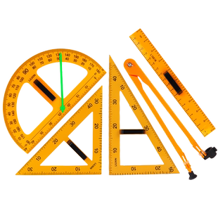 教学用大号磁性塑料三角板套装量角器米尺子初中多功能圆规粉笔白板笔教师绘图制图工具尺三角尺数学专用教具