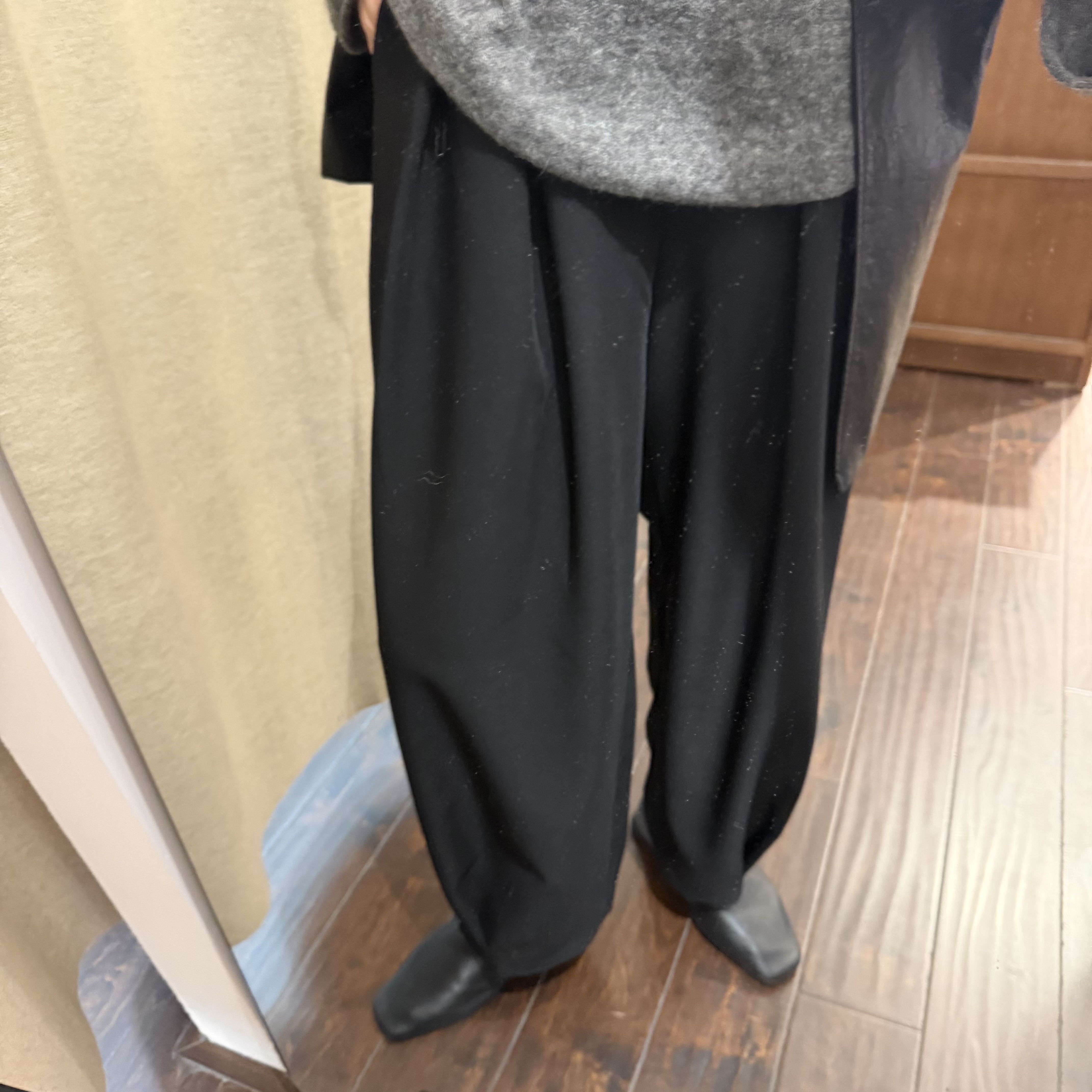 黑色垂感冰丝休闲女裤夏季薄款高腰松紧显瘦哈伦裤梨形身材9分裤