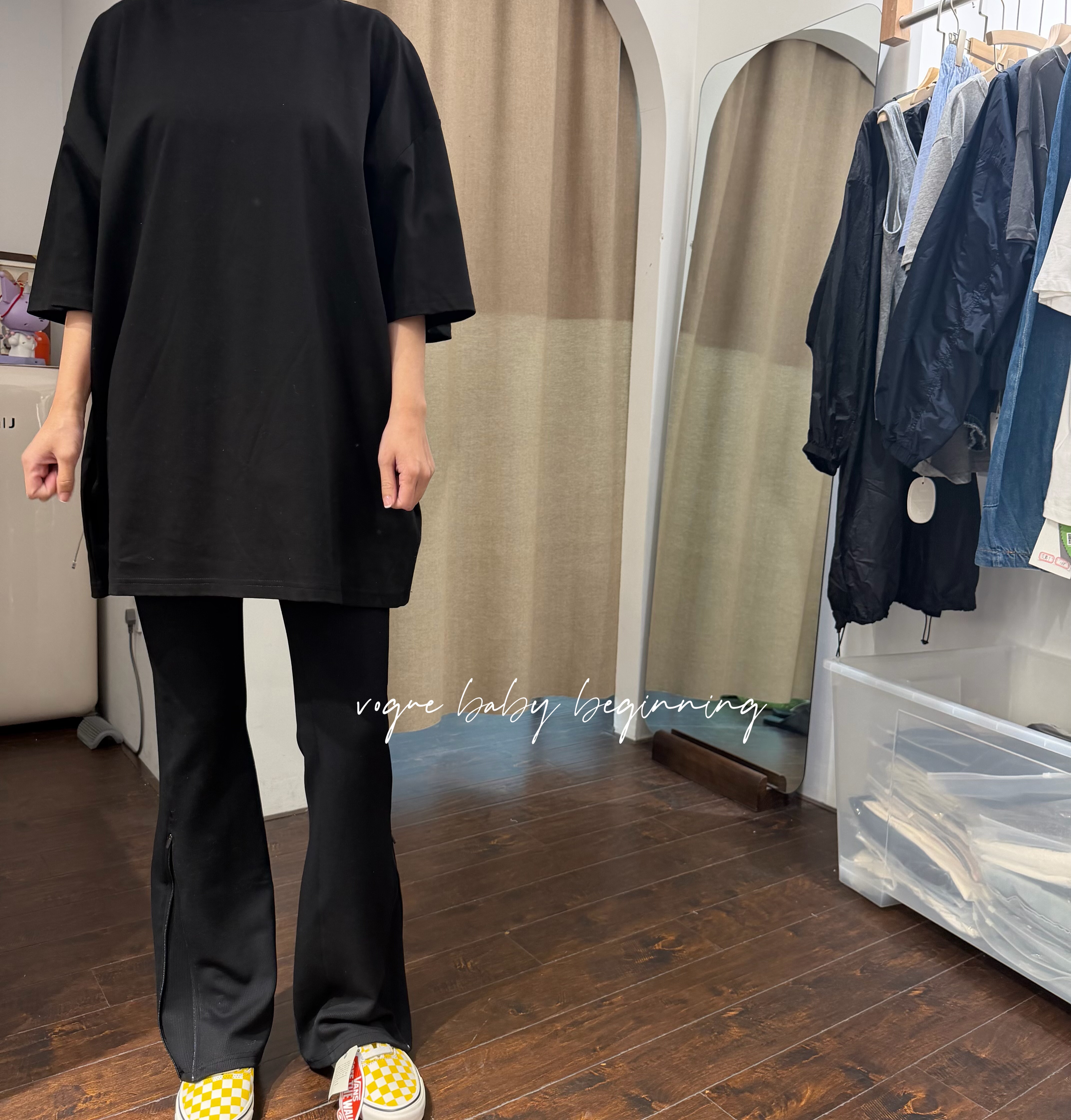 黑白两色oversize宽松中长款短袖T恤女夏季遮肉显瘦下衣失踪上衣