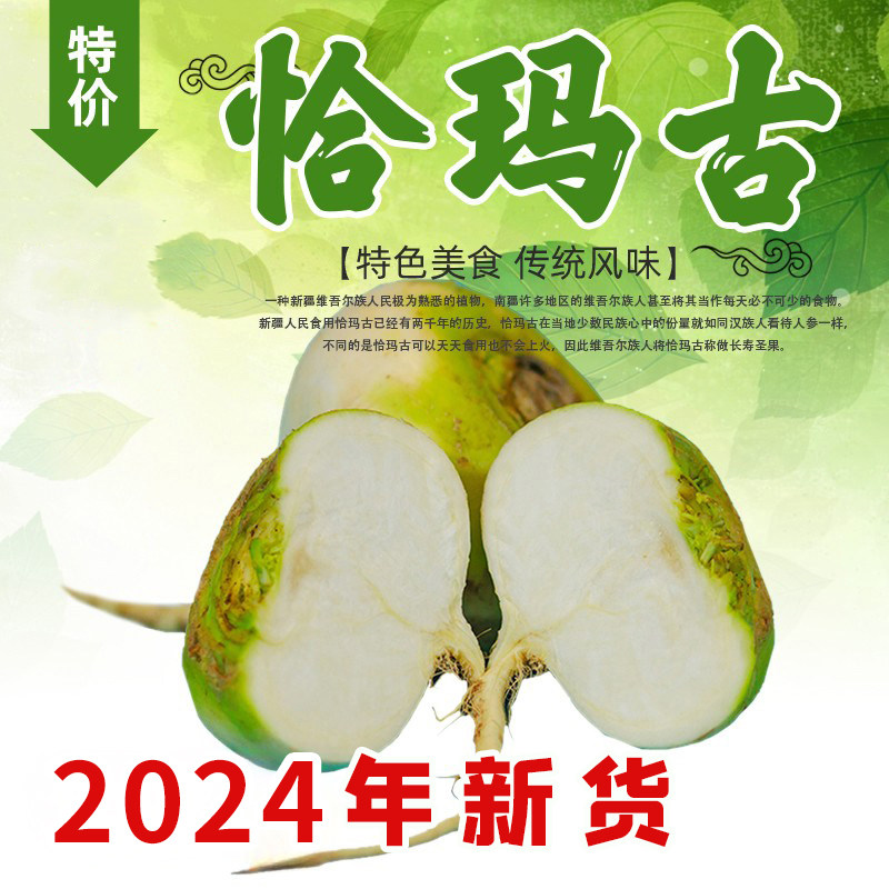 新疆当季自种新鲜绿色蔬菜恰玛古正宗特产富碱食物5斤萝卜礼盒装
