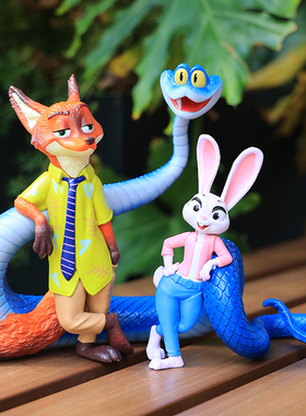 电影疯狂动物城2 zootopia手办兔朱迪狐尼克蛇盖瑞公仔玩具摆件