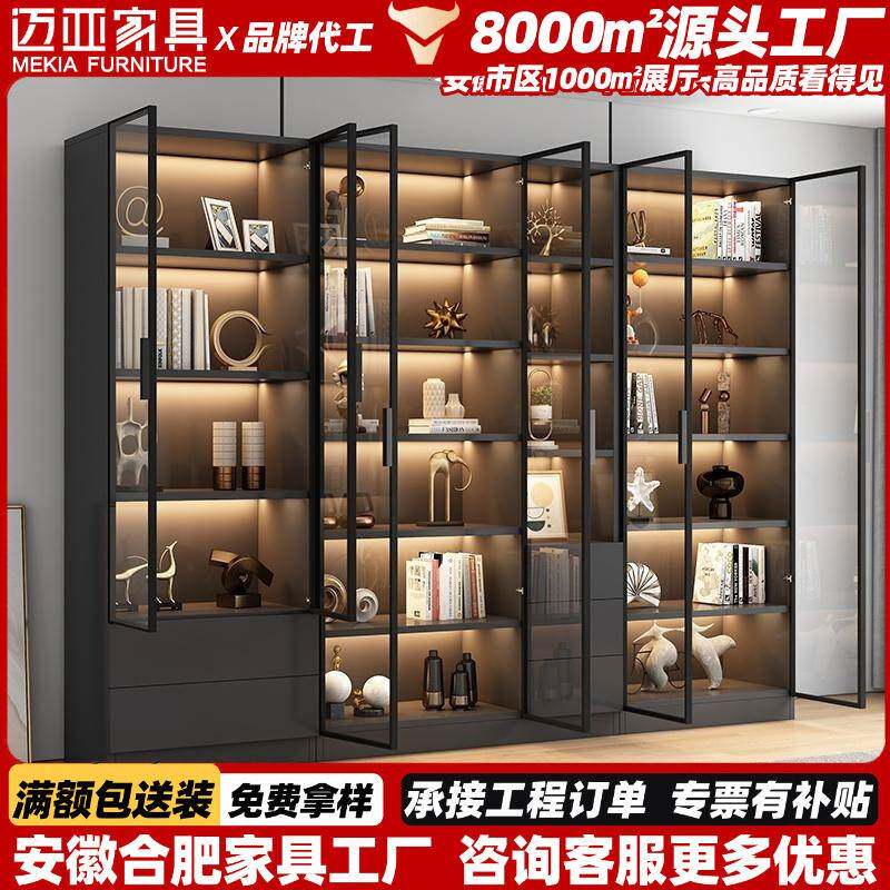 轻奢木质书柜感客厅乐手展示柜有单个书柜
