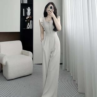 D1950 气质时尚 高级收腰连体裤 子2025夏季 百搭通勤显瘦连体裤