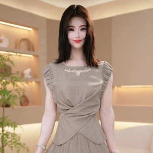 两件套2026春季新款精致修身大气简约掐腰显瘦连衣裙套装D2948