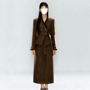 有里布小香千金风外套2025秋冬新年战袍半身裙套装 两件套JT0134