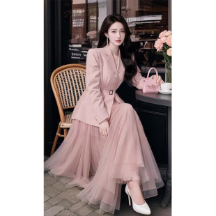外套纱裙独特两件套女DM0034 气质名媛西装 有里布2025秋季 新款