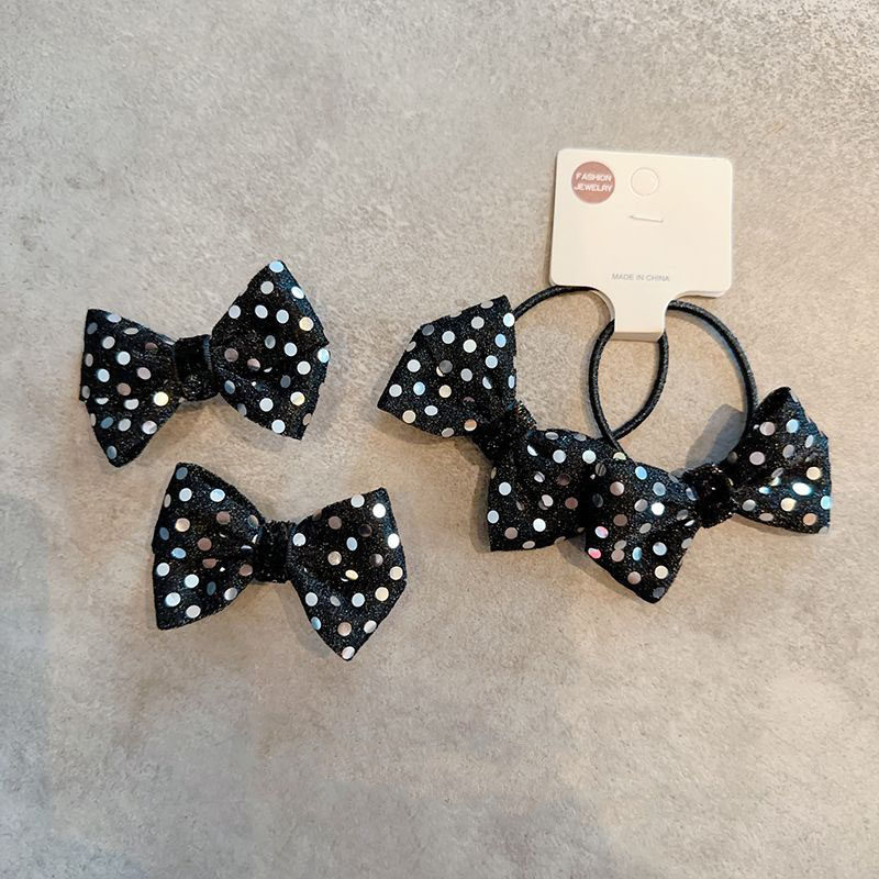 卷糖果儿童发夹韩版亮片蝴蝶结发夹对夹女宝宝闪闪蝴蝶结百搭发圈