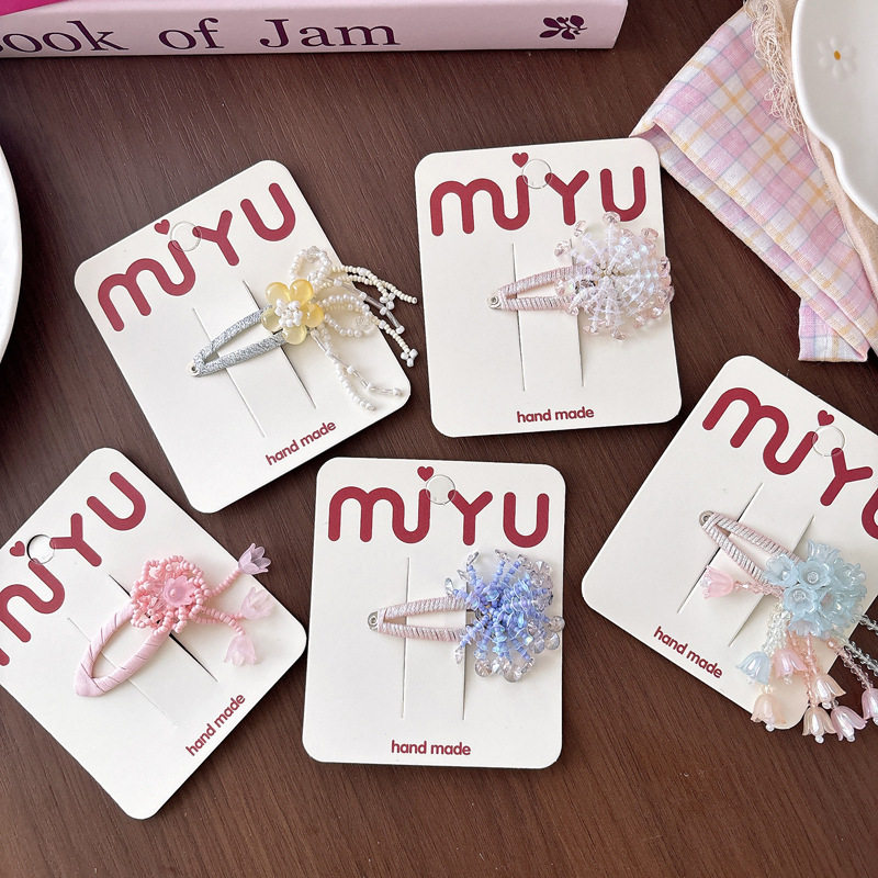 女童甜美韩式花朵发夹女手工制作重工甜美百搭头饰发卡女孩子BB夹