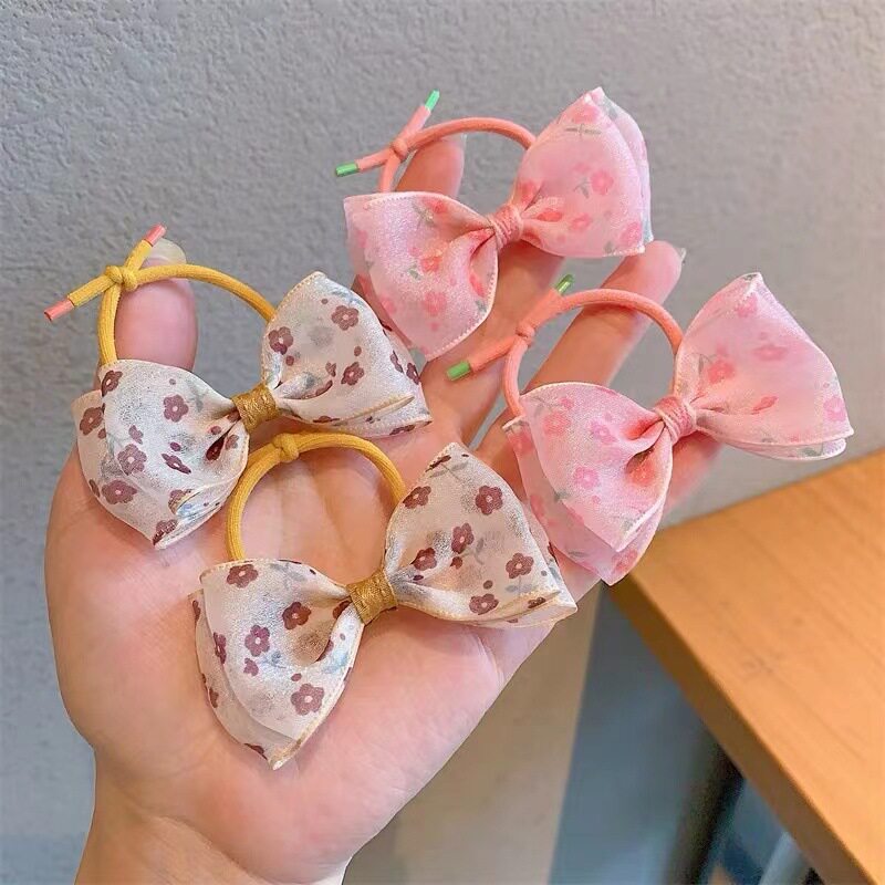 卷糖果儿童发圈女童蝴蝶结发绳田园风发圈花朵女童发绳扎辫子发饰