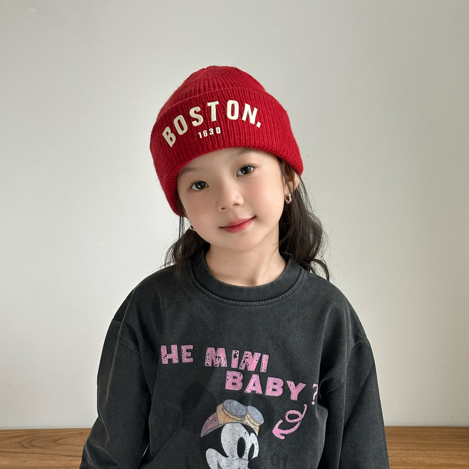 卷糖果儿童帽子韩版保暖针织护耳帽男童女童帽子冬季防风套头毛线