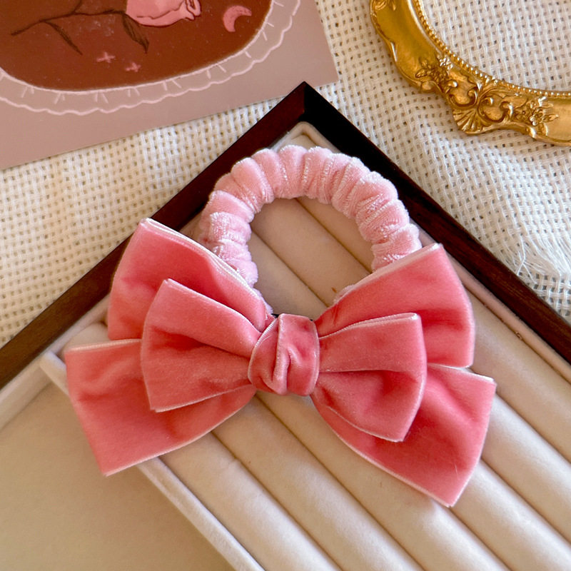 卷糖果儿童发圈气质丝绒立体大蝴蝶结肠圈公主头绳女宝宝皮筋发饰