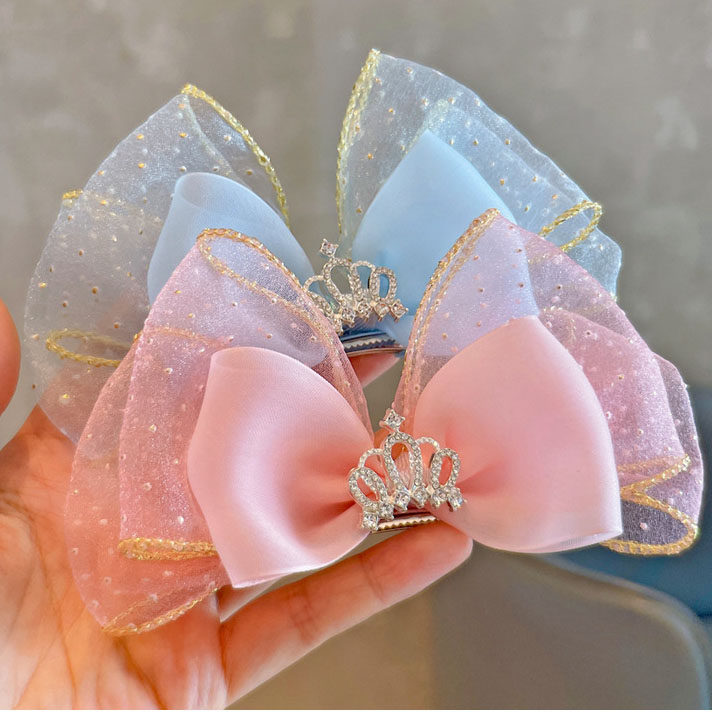 卷糖果儿童发夹女童蝴蝶结发卡小女孩公主皇冠发夹宝宝刘海夹头饰