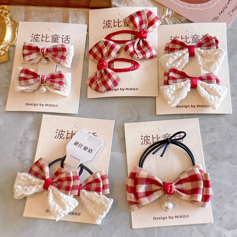 女童红色蝴蝶结发饰儿童新的酒红色百搭新年碎发刘海BB夹扎发头绳,童装/婴儿装/亲子装,发饰,淘宝优惠券,粉丝福利购,淘宝优惠卷