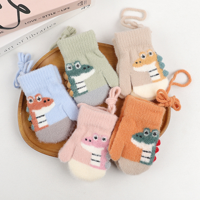 宝宝冬季小恐龙包指手套